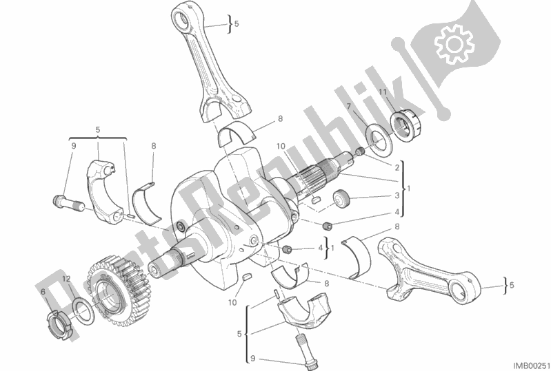 All parts for the Connecting Rods of the Ducati Hypermotard 950 Thailand 2020